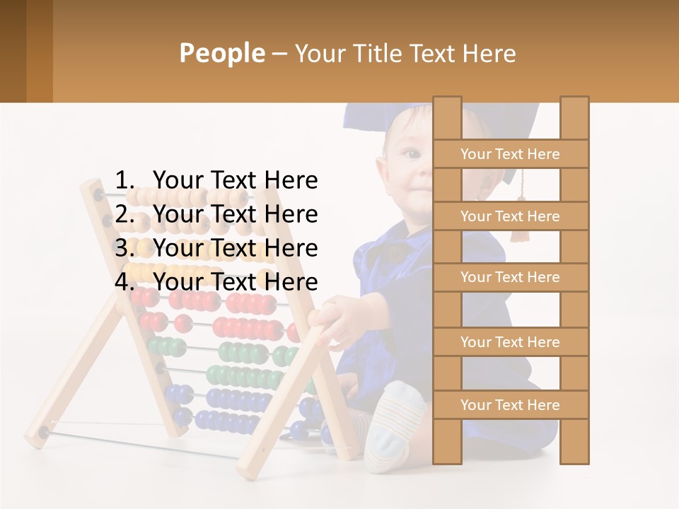 A Child In A Graduation Cap And Gown Playing With An Abacusk PowerPoint Template