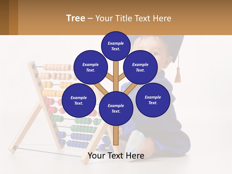 A Child In A Graduation Cap And Gown Playing With An Abacusk PowerPoint Template