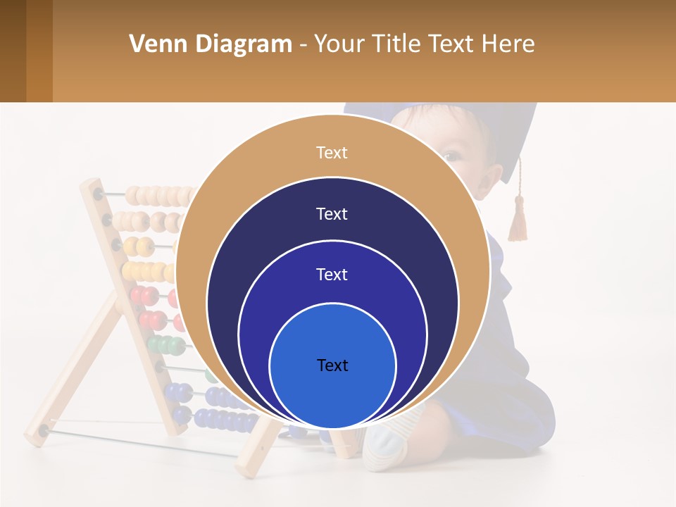 A Child In A Graduation Cap And Gown Playing With An Abacusk PowerPoint Template