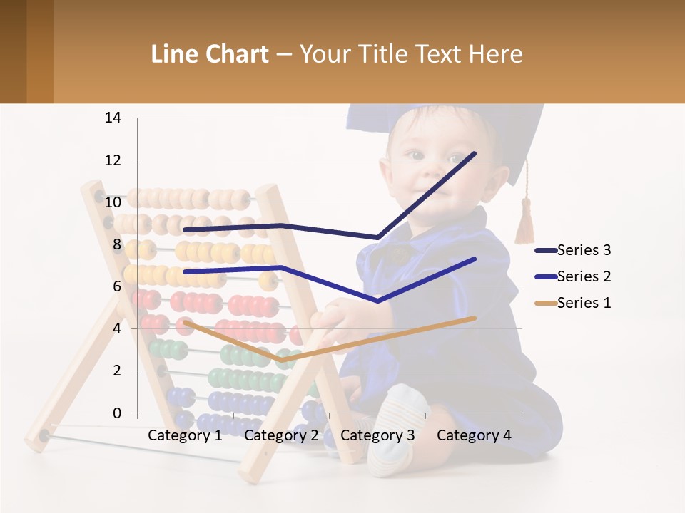 A Child In A Graduation Cap And Gown Playing With An Abacusk PowerPoint Template