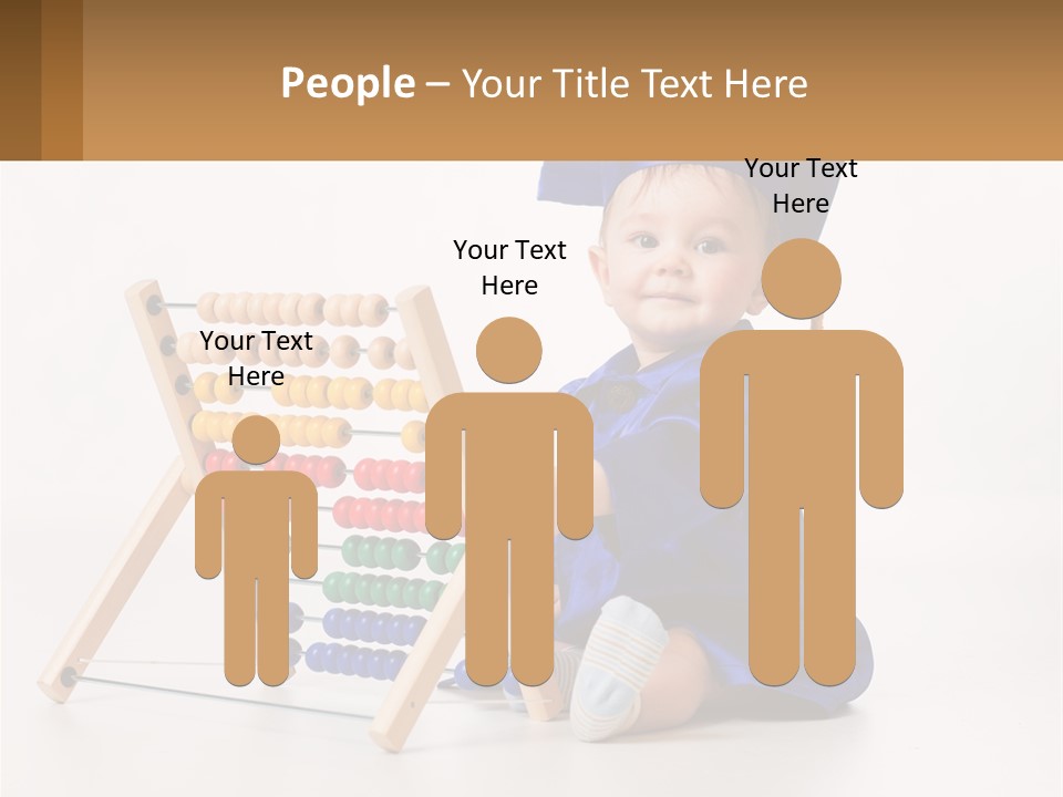 A Child In A Graduation Cap And Gown Playing With An Abacusk PowerPoint Template