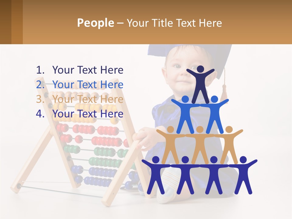 A Child In A Graduation Cap And Gown Playing With An Abacusk PowerPoint Template