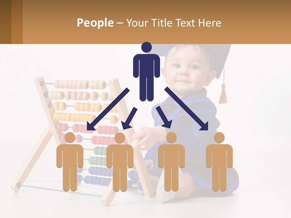 A Child In A Graduation Cap And Gown Playing With An Abacusk PowerPoint Template