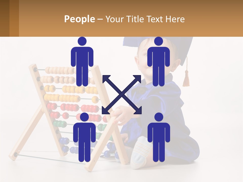 A Child In A Graduation Cap And Gown Playing With An Abacusk PowerPoint Template