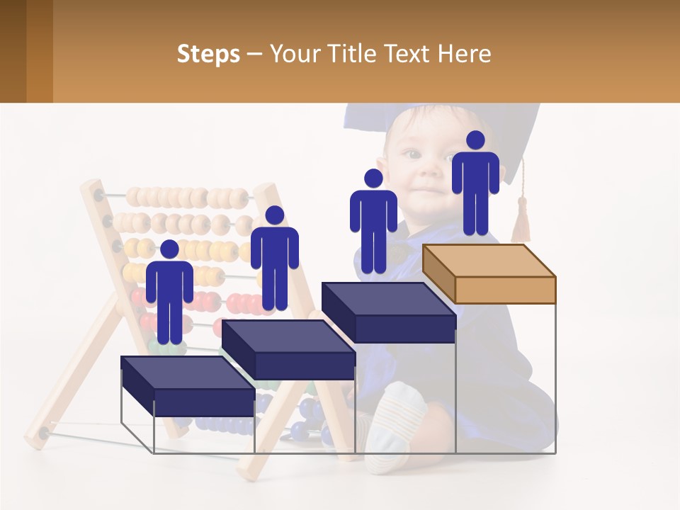 A Child In A Graduation Cap And Gown Playing With An Abacusk PowerPoint Template