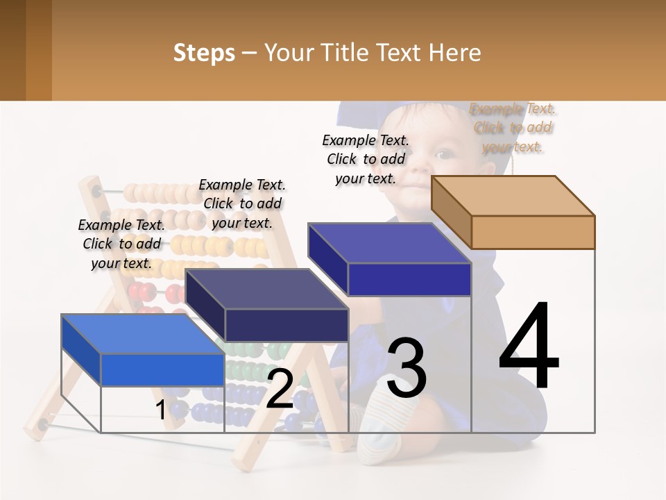 A Child In A Graduation Cap And Gown Playing With An Abacusk PowerPoint Template
