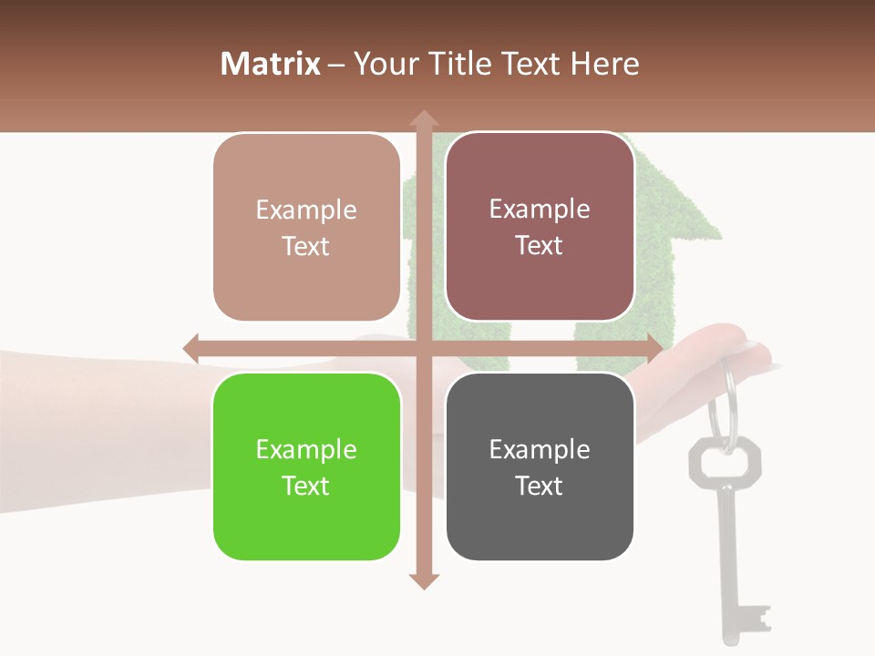 A Person Holding A Key To A Green House PowerPoint Template