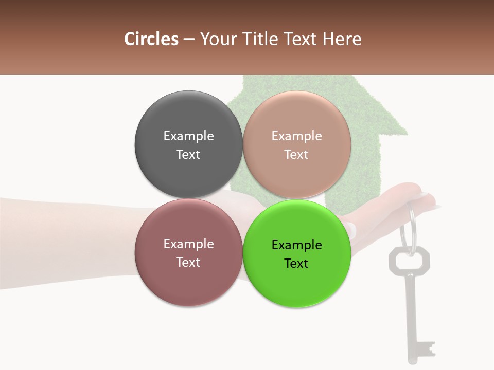A Person Holding A Key To A Green House PowerPoint Template