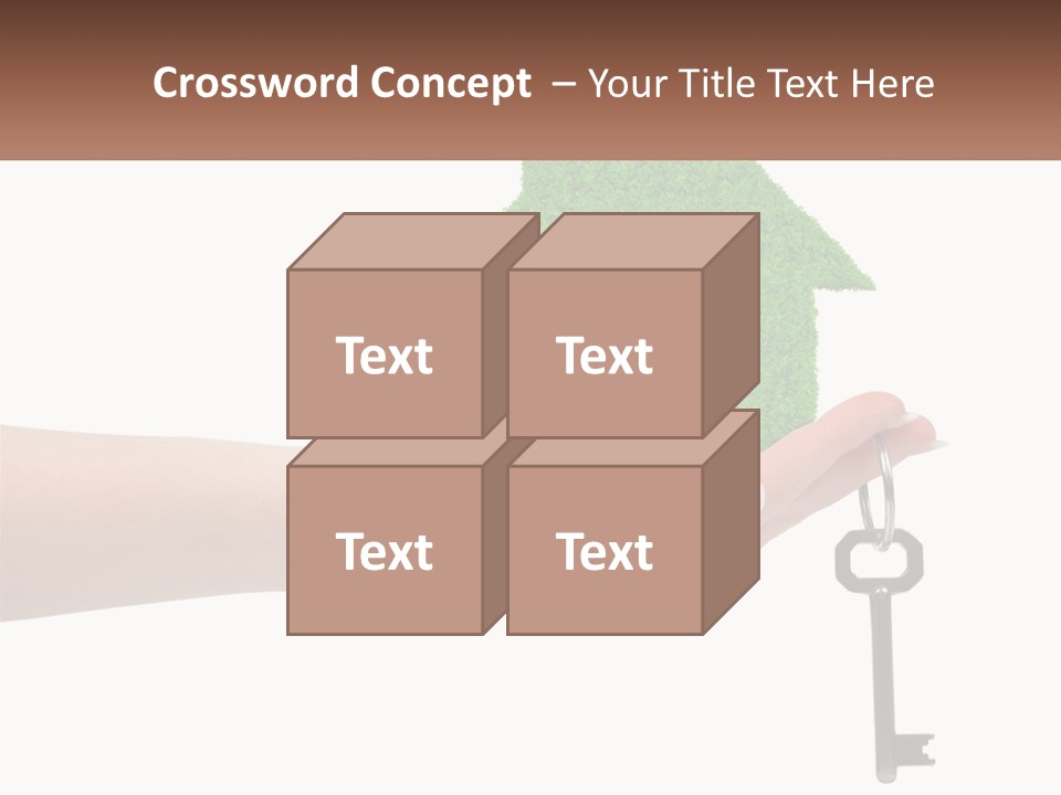 A Person Holding A Key To A Green House PowerPoint Template