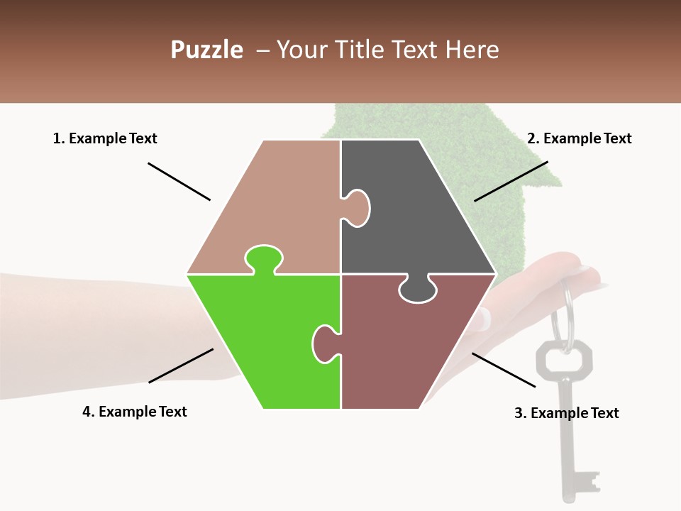 A Person Holding A Key To A Green House PowerPoint Template