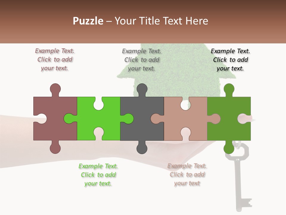 A Person Holding A Key To A Green House PowerPoint Template