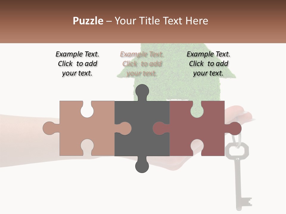 A Person Holding A Key To A Green House PowerPoint Template