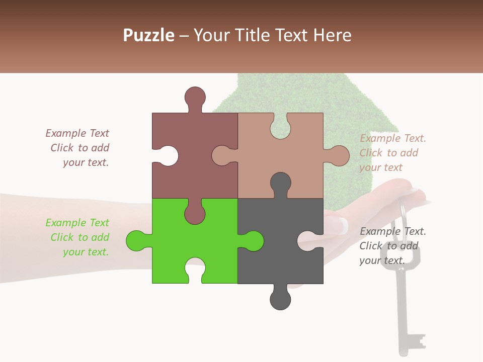 A Person Holding A Key To A Green House PowerPoint Template