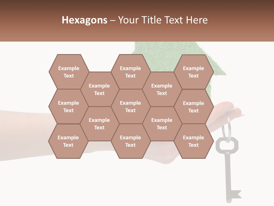 A Person Holding A Key To A Green House PowerPoint Template