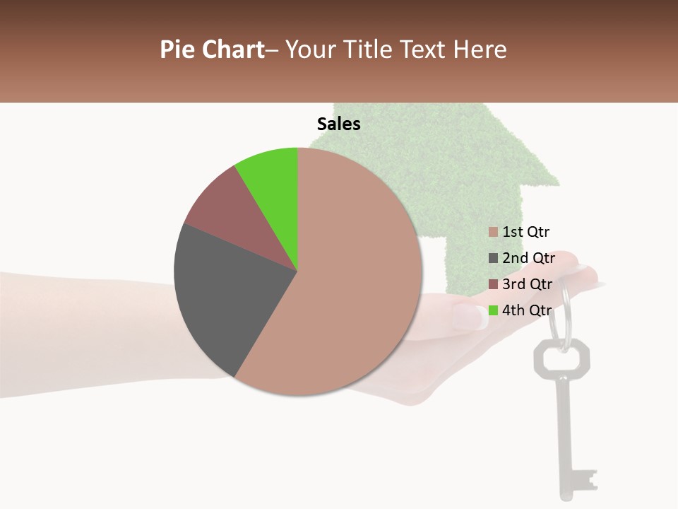A Person Holding A Key To A Green House PowerPoint Template
