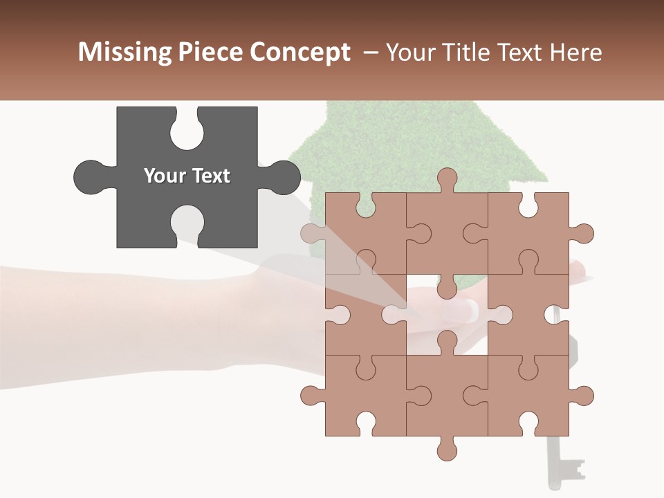 A Person Holding A Key To A Green House PowerPoint Template