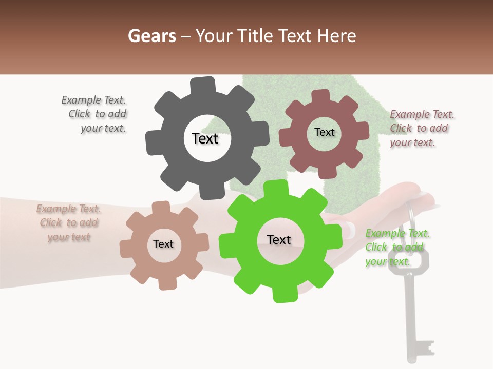 A Person Holding A Key To A Green House PowerPoint Template