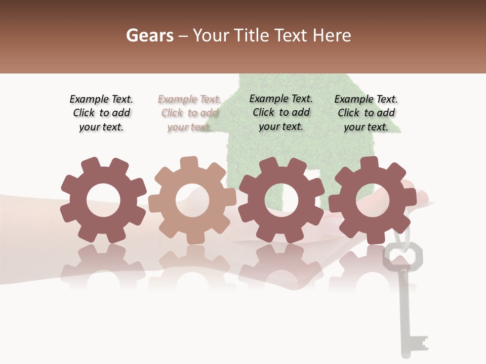 A Person Holding A Key To A Green House PowerPoint Template