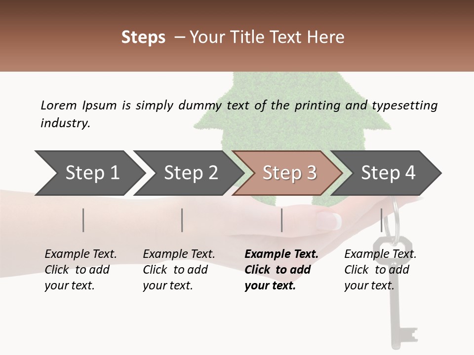 A Person Holding A Key To A Green House PowerPoint Template