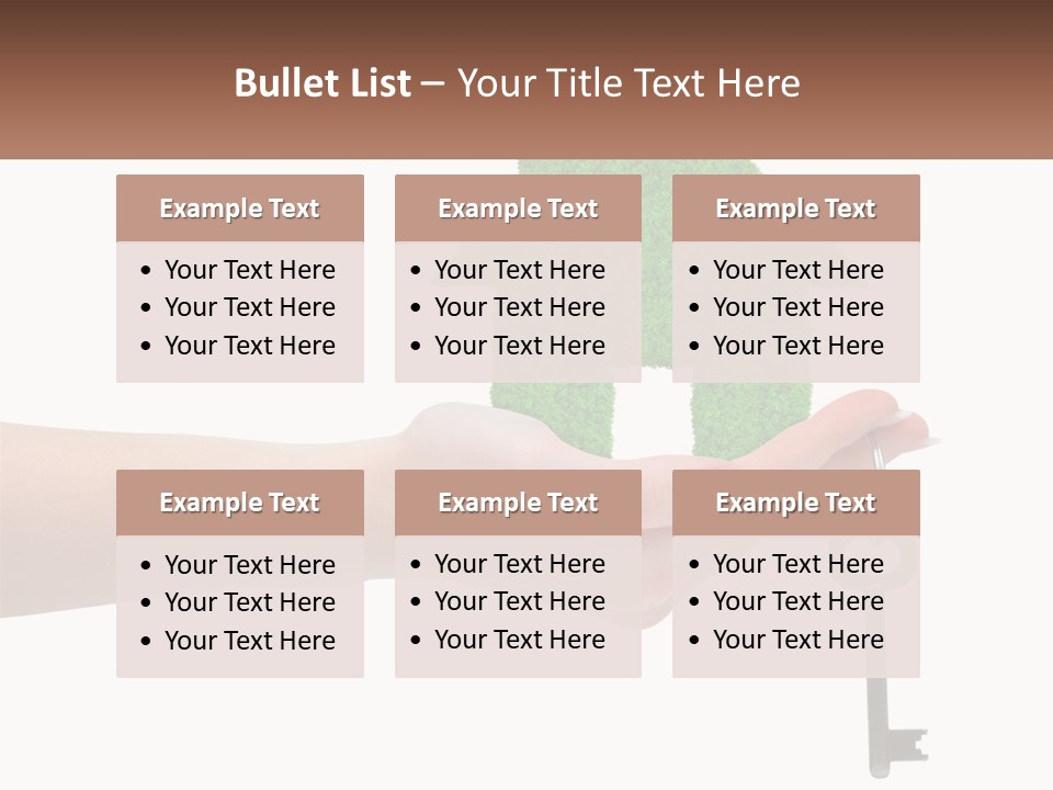 A Person Holding A Key To A Green House PowerPoint Template