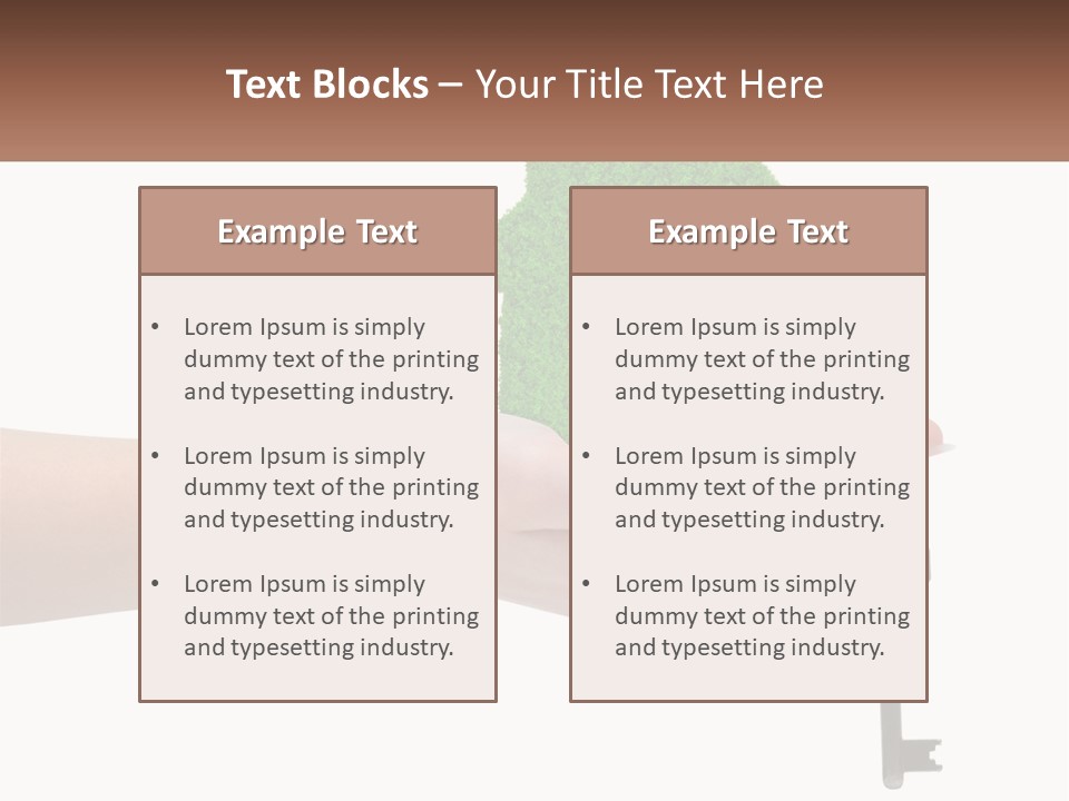 A Person Holding A Key To A Green House PowerPoint Template