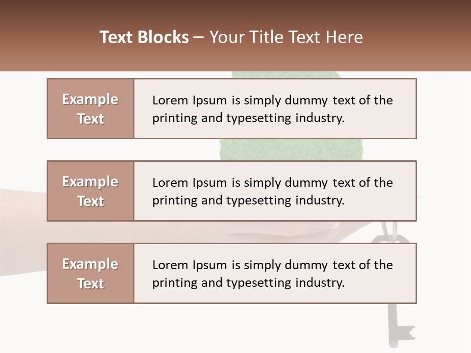 A Person Holding A Key To A Green House PowerPoint Template