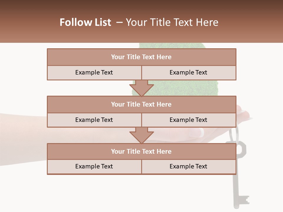 A Person Holding A Key To A Green House PowerPoint Template