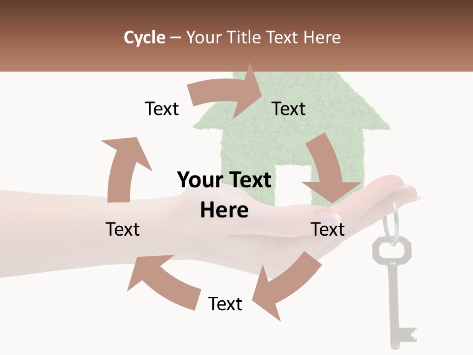 A Person Holding A Key To A Green House PowerPoint Template