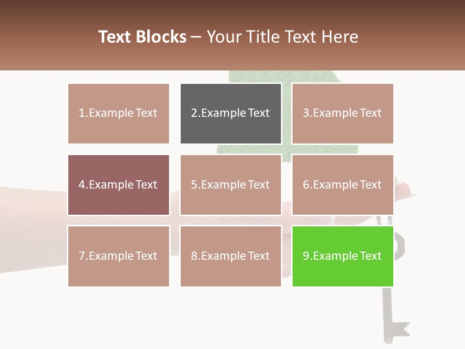 A Person Holding A Key To A Green House PowerPoint Template