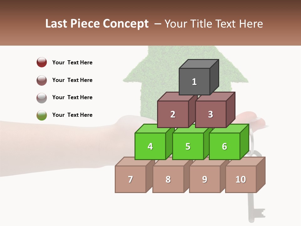 A Person Holding A Key To A Green House PowerPoint Template