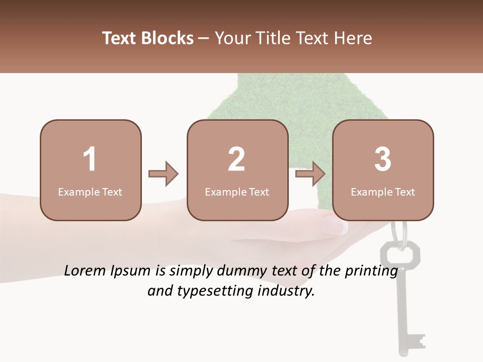 A Person Holding A Key To A Green House PowerPoint Template