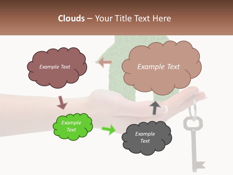 A Person Holding A Key To A Green House PowerPoint Template