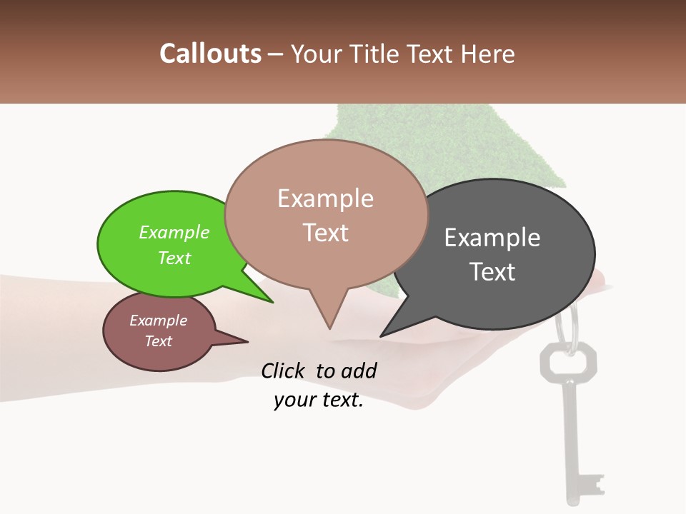 A Person Holding A Key To A Green House PowerPoint Template