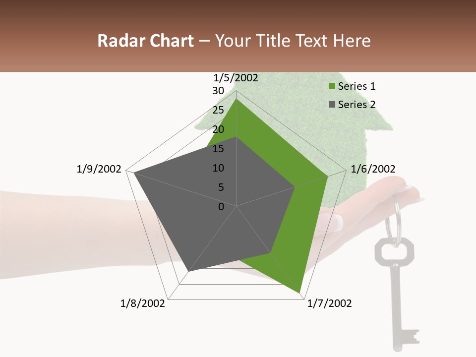 A Person Holding A Key To A Green House PowerPoint Template