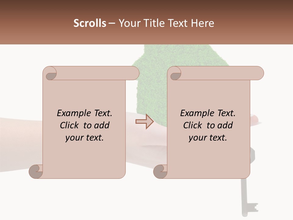 A Person Holding A Key To A Green House PowerPoint Template