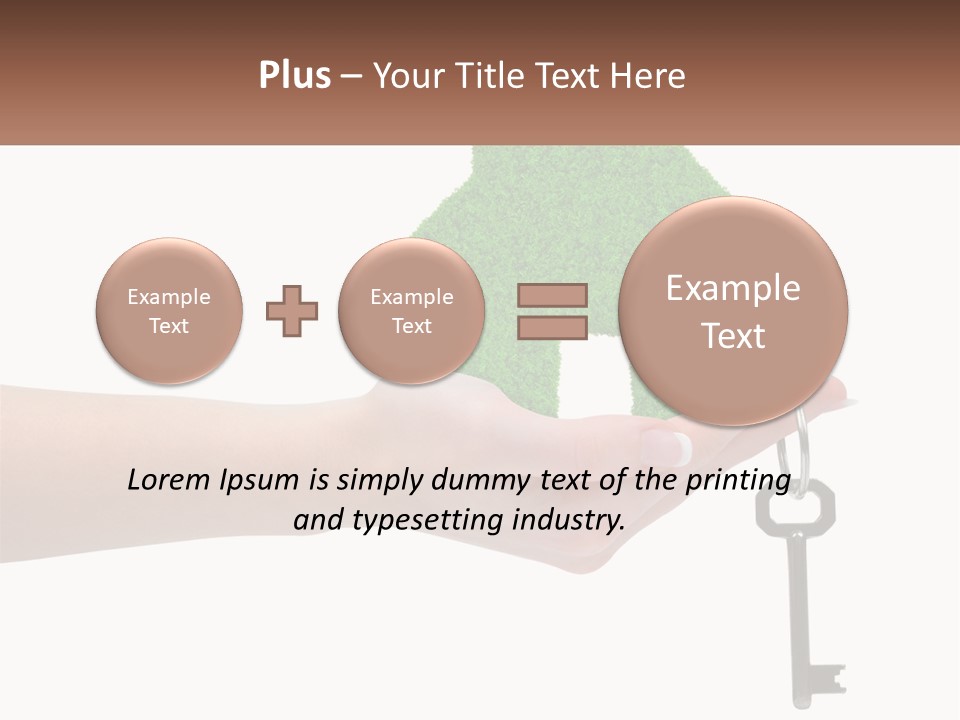 A Person Holding A Key To A Green House PowerPoint Template