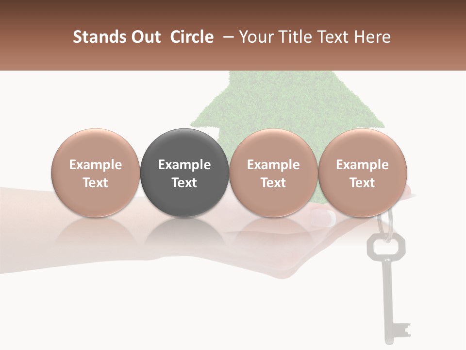 A Person Holding A Key To A Green House PowerPoint Template