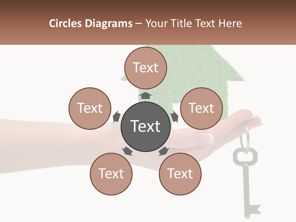 A Person Holding A Key To A Green House PowerPoint Template