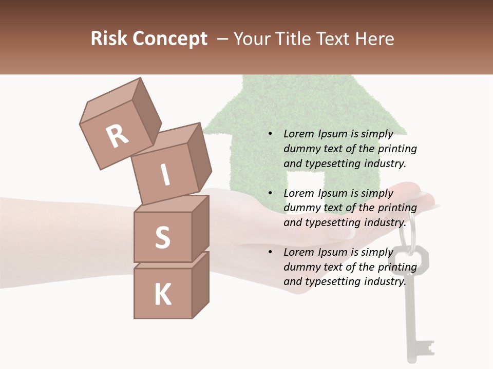 A Person Holding A Key To A Green House PowerPoint Template