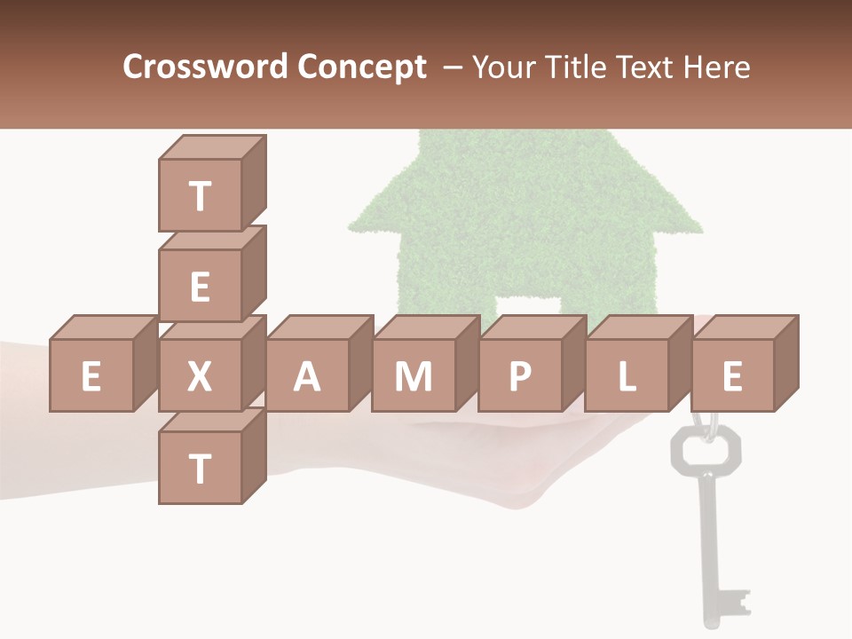 A Person Holding A Key To A Green House PowerPoint Template