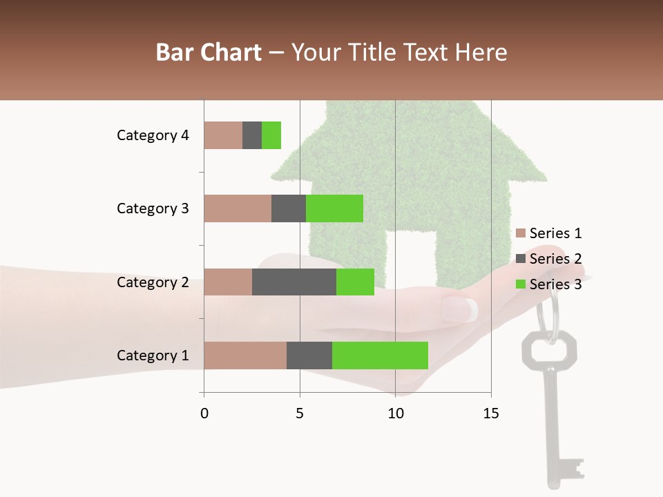 A Person Holding A Key To A Green House PowerPoint Template
