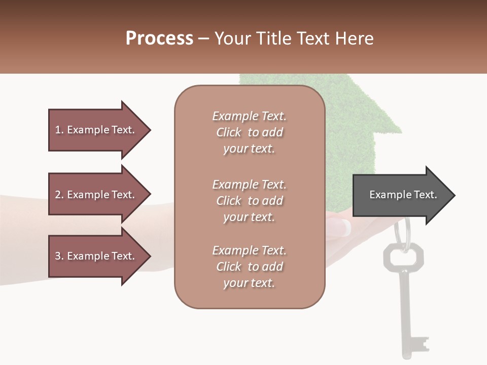A Person Holding A Key To A Green House PowerPoint Template