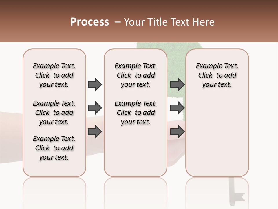 A Person Holding A Key To A Green House PowerPoint Template