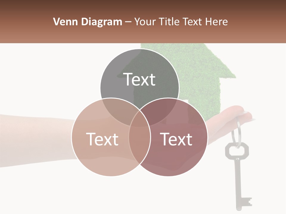 A Person Holding A Key To A Green House PowerPoint Template