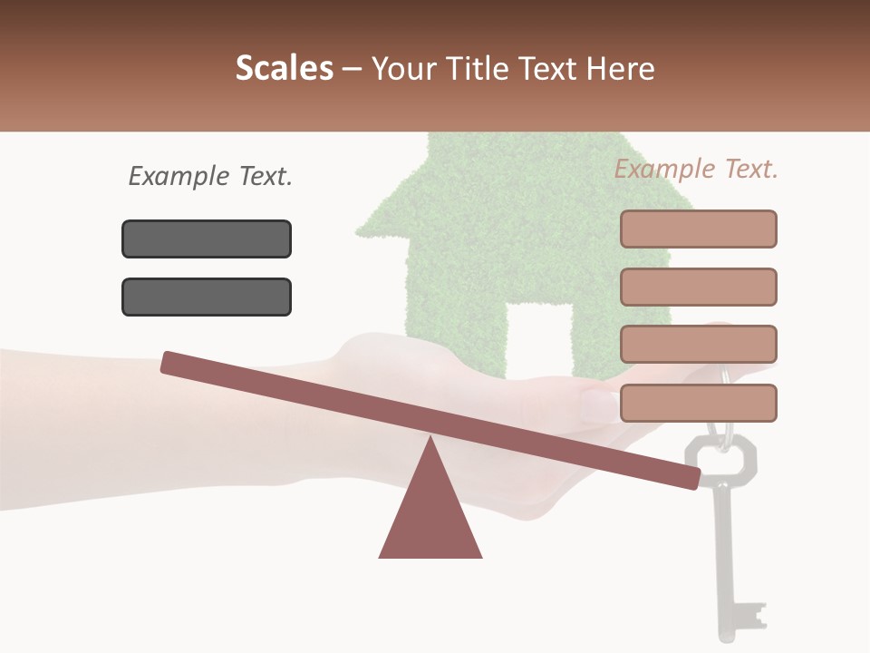 A Person Holding A Key To A Green House PowerPoint Template