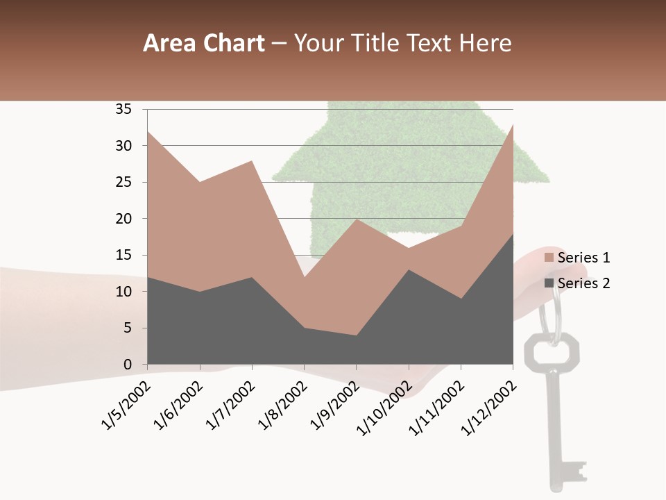 A Person Holding A Key To A Green House PowerPoint Template
