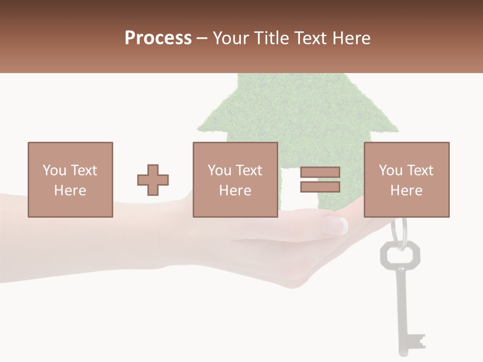 A Person Holding A Key To A Green House PowerPoint Template