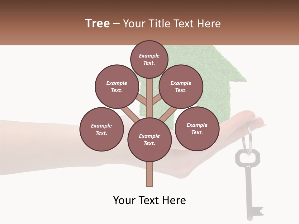 A Person Holding A Key To A Green House PowerPoint Template