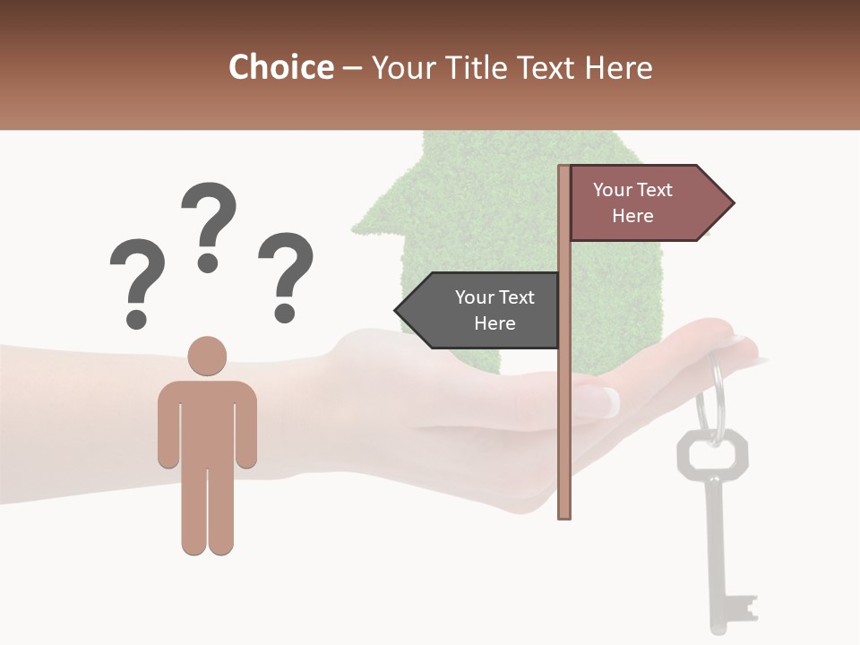 A Person Holding A Key To A Green House PowerPoint Template