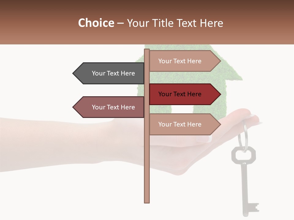 A Person Holding A Key To A Green House PowerPoint Template